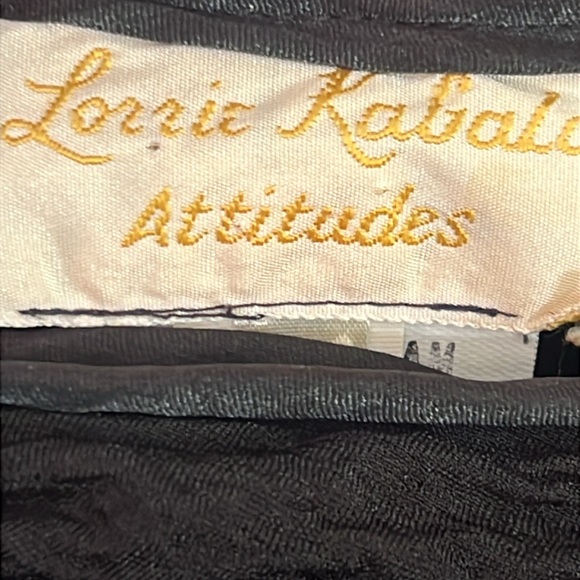 Lorrie Kabala Attitudes Black Ruched Keyhole Cutout Long-Sleeve Vintage Blouse - Picture 6 of 9